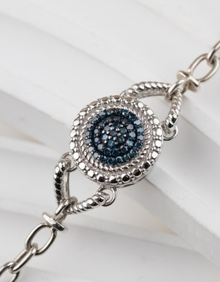 Affinity Sterling Silver .925 Diamond Bracelet 7 1/4'' 8.2g .20 CTW - 857b