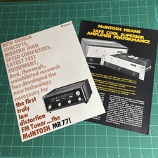 Original Vintage McIntosh Sales Brochure Spec Sheet Lot  MR 77  MC 2200 / 2120
