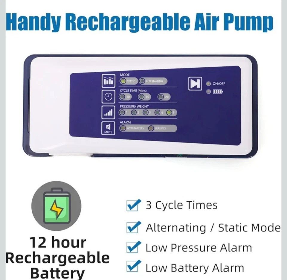 Cojín de presión alterna para silla de ruedas impermeable cojín de celda de aire cojín cojín de asiento Foto 4 de 4