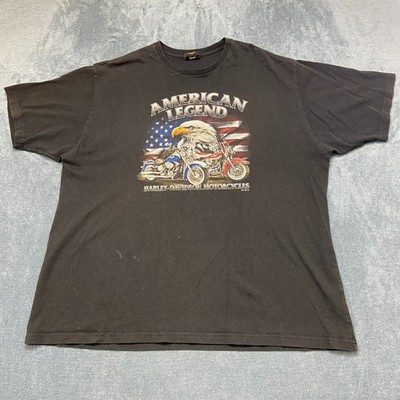 VTG Harley-Davidson Motorcycle American Legend T Shirt Mens 4XL Black Eagle