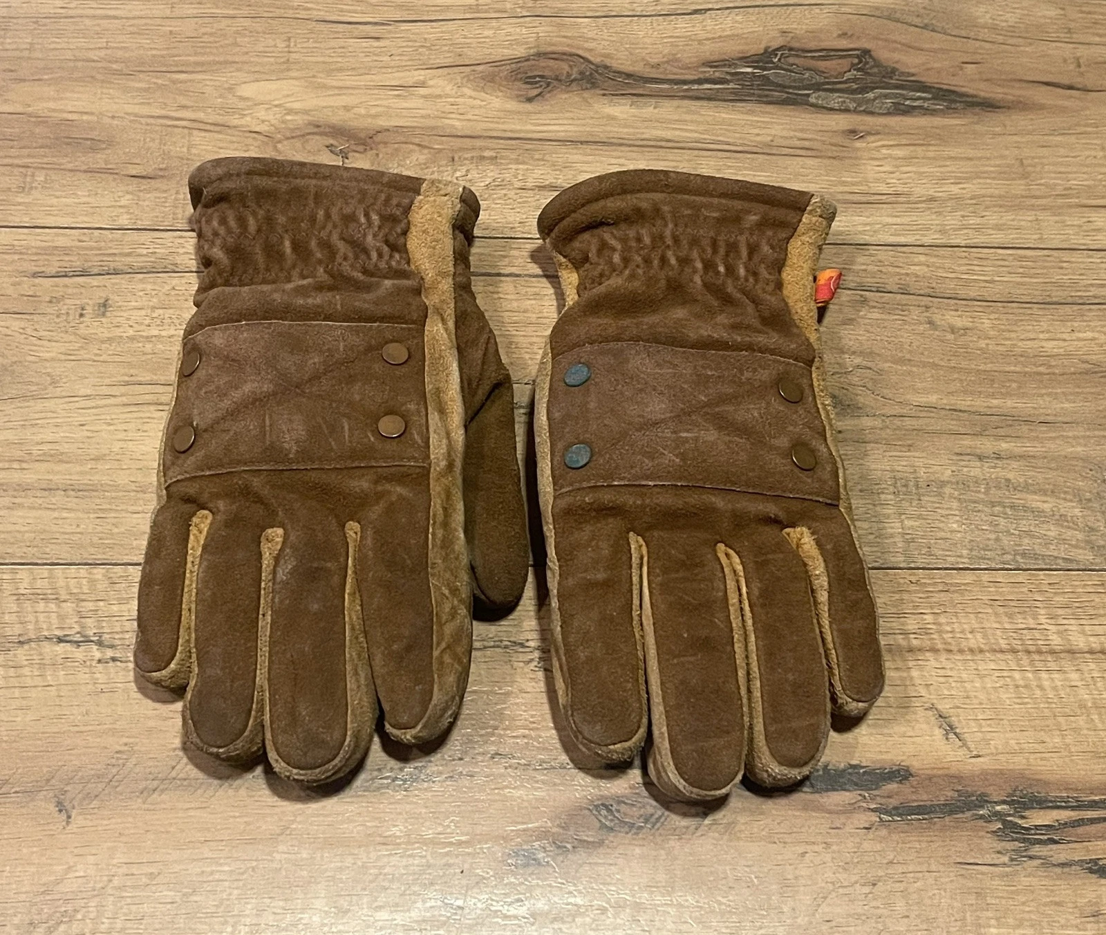 Mens Kombi Gloves Insulated Brown Suede Size Medium Vintage ~ EUC