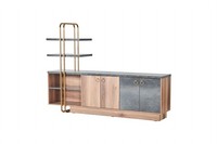 Sideboard Aktenschrank Modern Design Braun Grau Zweifarbig Arbetiszimmer