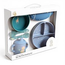 Baby Weaning Bundle, 100 Silicone Baby Feeding Set Includes Divided Plate, S...