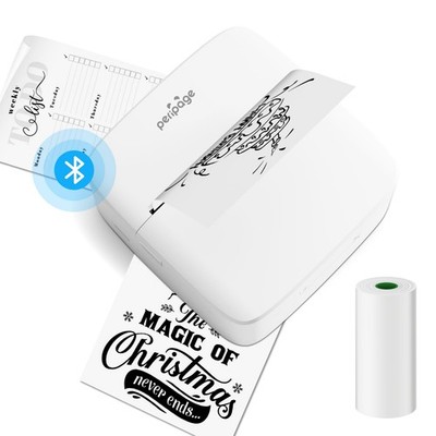 PeriPage Mini Drucker, kleiner Fotodrucker für Studienfotos Mini, weiß 