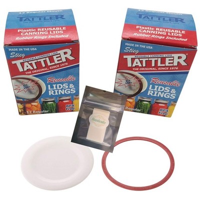 Reusable Canning Lids Bundle Includes 24 Regular Mouth Tattler Lids and Rings