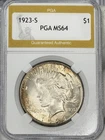 1923-S Peace Silver Dollar $1 MS PGA 64 San Francisco US Coin BETTER DATE!
