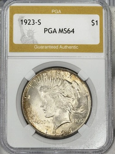 1923-S Peace Silver Dollar $1 MS PGA 64 San Francisco US Coin BETTER DATE!