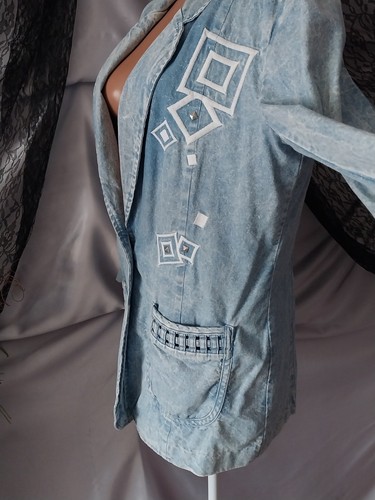 VTG SUNNY SPORT GEO ACID WASH SOFTEST EVER COTTON BLAZER RETRO 80S PUNK ROCK 12 - Picture 11 of 12