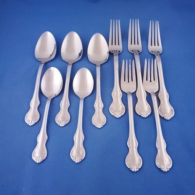 Wallace CONTINENTAL CAMDEN ~ Lot of 10 ~ Dinner & Salad Forks, Soup & Teaspoons