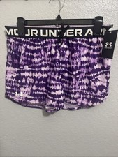 Under Armour Girls Purple Abstract Wave Mesh Athletic Shorts YXL