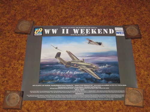 Mid Atlantic Air Museum World War II WWII Weekend 2002 Airshow Poster 18" by 24"