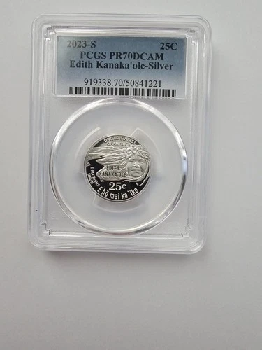 SILVER 2023 S PR70 DCAM WASHINGTON QUARTER EDITH KANAKA'OLE 25C 90% AG COIN