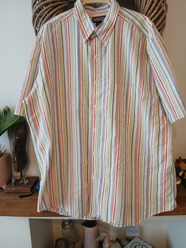 LANDS END SEERSUCKER MENS SHIRT == XL == PERFECT - Picture 2 of 6
