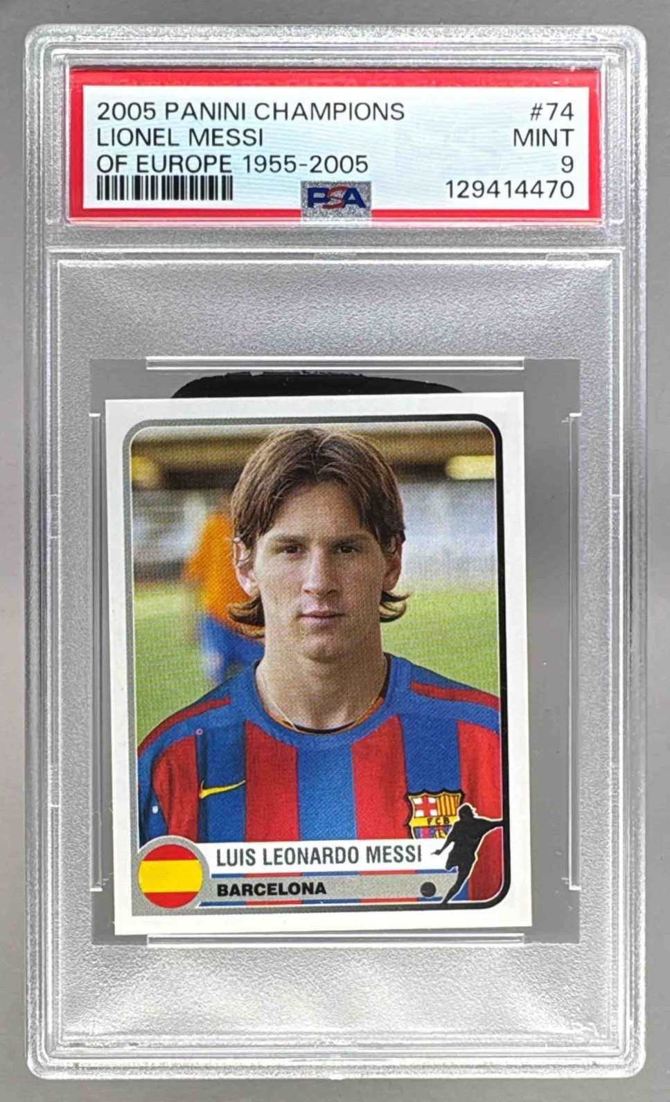 4470 Luis Leonardo Messi 2005 Panini Champions of Europe 1955-2005 #74 PSA 9