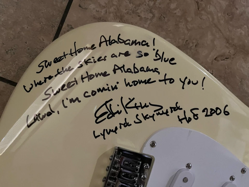 Ed King Lynyrd Skynyrd Signed Autograph Guitar BAS Certified W Sweet Home Lyrics - Image 3 of 4