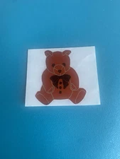 Vintage Hambly Bow tie Foiled Bear Sticker Module 2x1.76 Inches Rare