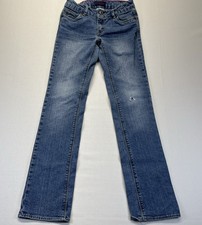 Levi's Slim Straight Fit Back Flap Pockets Girls Sz 12 Regular Adjustable Waist