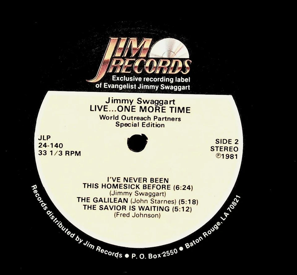 Jimmy Swaggart Live One More Time LP 1981 Jim Records Gospel - Imagem 4 de 4
