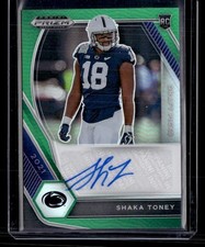 2021 Prizm DP Collegiate #DPA-SHA Shaka Toney Draft Picks Autographs Green AU