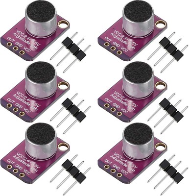 6 Pieces Electret Microphone Amplifier Module MAX4466 Adjustable Gain Blue... 