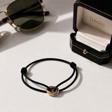 Trinity Kordelarmband Grün mit Tricolor Ring-Element Rope Bracelet