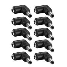 10Pc 5.5mm 2.5mm Male to 5.5mm 2.1mm Female DC Power Connector,90 Degree Angle