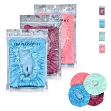 3Pcs Luxury Shower Cap Women Waterproof Mold Resistant Reusable Bathing Hair