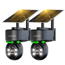 WiFi Security Camera Wireless Outdoor 2 Packs,360  PTZ Solar Camera Outdoor W...