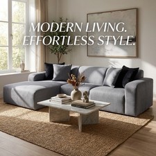 L-Shaped Corner Sofa Chaise Living Room Longue Sofa Lounge Settee Couch Loveseat