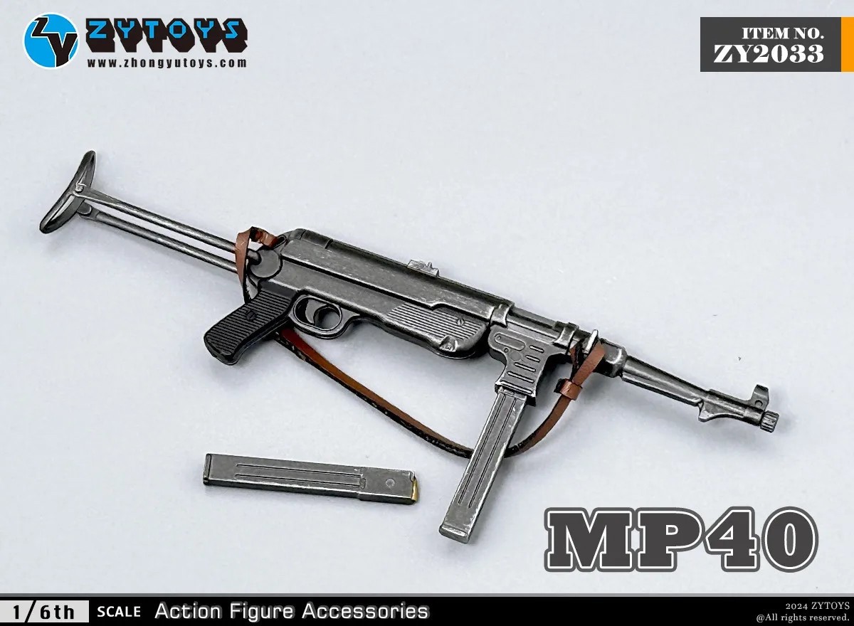 ZYTOYS 1/6 Male WWII MP40 Rifle Gun Weapon Model For 12''Figure