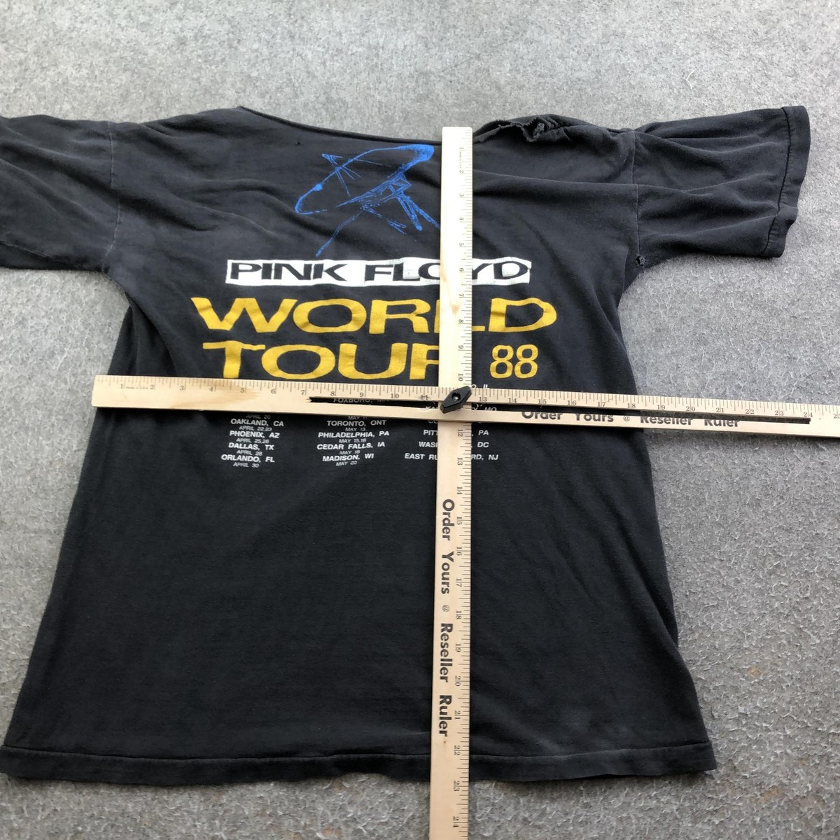 Vintage Pink Floyd Shirt Mens Small Black World Tour 88 Rock Band
