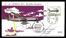 Mayfairstamps Belgium Flight 1960 Bruxelles to Benghazi Boeing Jet Cover aaw_758