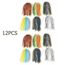 12 Pcs Bass Jigs Skirts Buzzbait Baits Wobbler Rubber Skirt For Pike Walleye New