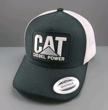CAT Diesel Power on Yupoong Snapback Trucker Hat Brand Black/White New