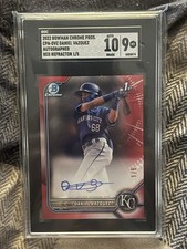 2022 Bowman Chrome Daniel Vazquez Prospect Auto Red Refractor #/5 SGC 10/9
