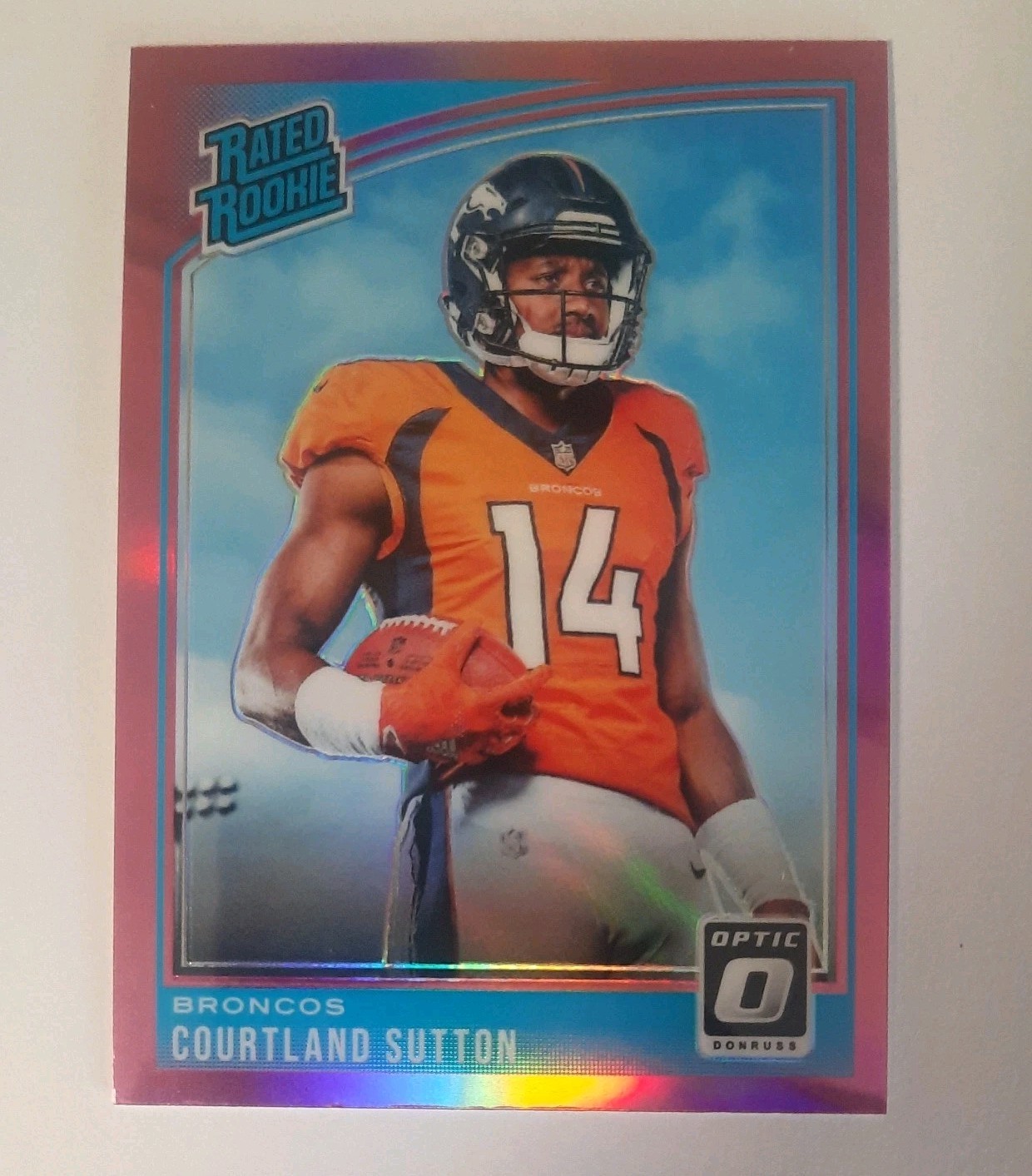 2018 Panini Donruss Optic Courtland SUTTON Pink Prizm Rated ROOKIE RC