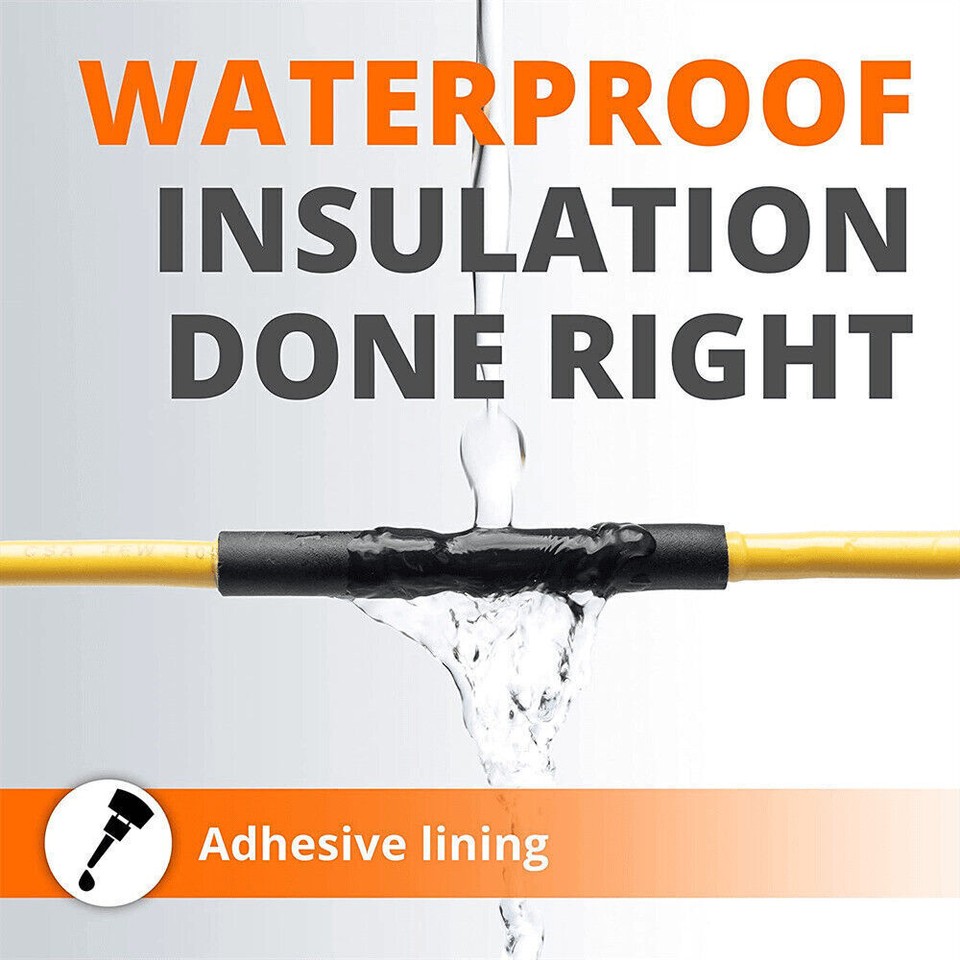 5ft Black 3/4" Heat Shrink Tubing 41 Ratio Adhesive Glue Lined Marine