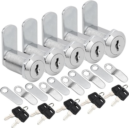 2/5/10 Pcs 5/8"  1"  1  1/8" Cabinet RV Cam Locks Keyed Alike Secure Drawer File