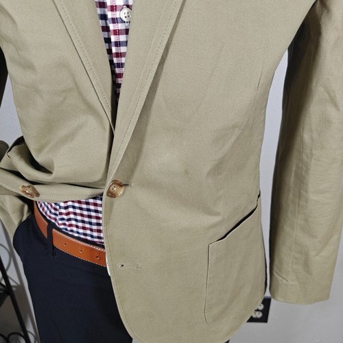 J.CREW Men's Sport Coat Blazer Two Button Dark Beige Cotton Twill Size 42R - Picture 5 of 14