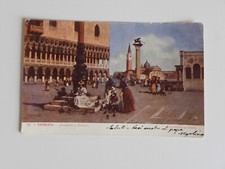 VENEZIA - Piazzetta e piccioni - viaggiata primi '900