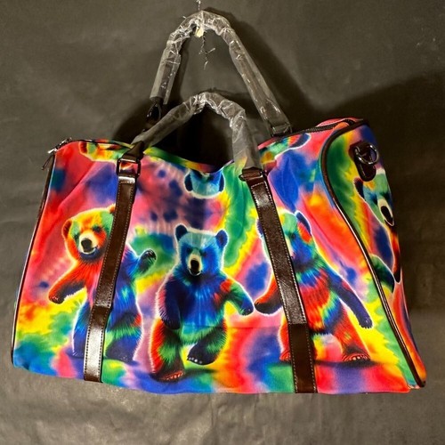 Dancing Bears Tie Dye Travel Bag NWT Sports Overnight Festival Vibrant Tied Dyed - Picture 7 of 7