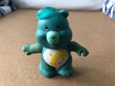 Vintage 1980's CARE BEARS Wish Bear pvc Figure Turquoise POSABLE