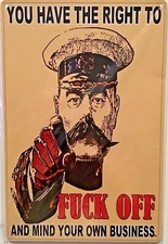 TIN SIGN 8x12 Funny mind business rude boss work home man cave soldier BR7b