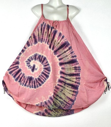 Ladies Tie Dye Double Straps Dress Spiral Sundress Bohemian Peasant Plus Size DB - Picture 149 of 149