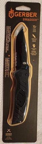 Gerber Swagger Serrated Knife with Pocket Clip - New in package!