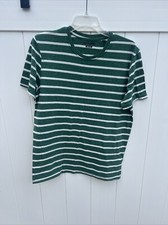 Jack & Jones Mens Slim Fit Green White Stripe...