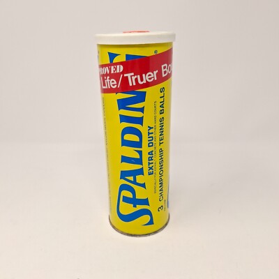 Vintage Spalding Championship Tennis Balls SEALED Extra Duty Metal Can Cannister
