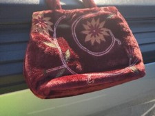 Red Handmade Floral Indian Traditional Potli Wedding Velvet Pouch Purse Bag
