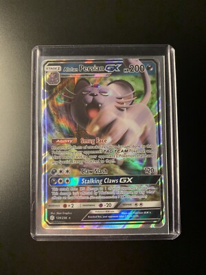 alolan persian gx pokemon card Alolan Persian GX 129/236 Cosmic Eclipse NM Ultra Rare Art Pokemon Card