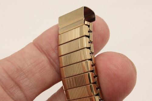 Mens 3 & 3/8" Gold Fill Stretch Watchband for Native American Indian Watch - Picture 2 of 5